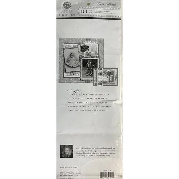 Anna Griffin Elenor Collection 3D Stickers Die Cuts Sentiments 3 pc Lot Retired - Picture 5 of 11